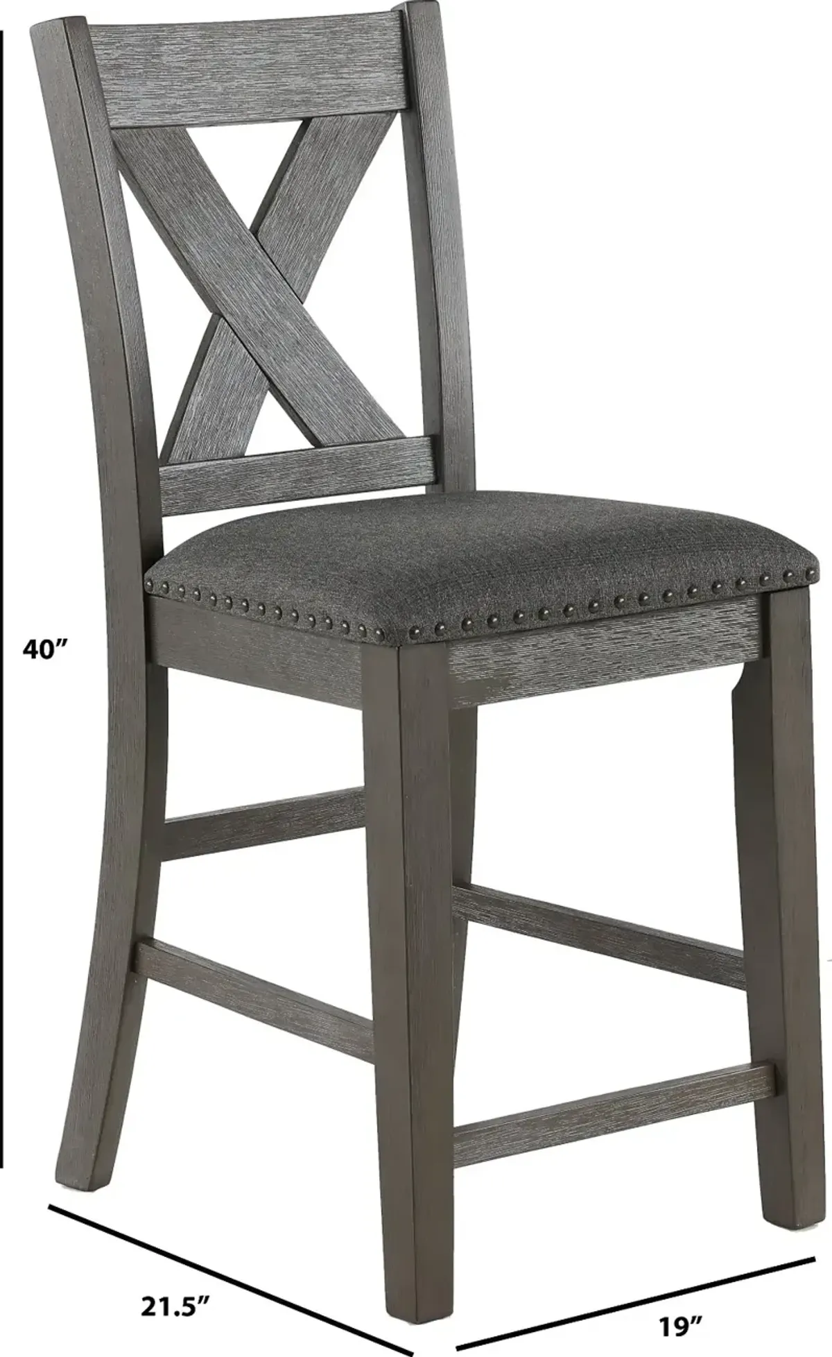 Carson Gray Upholstered Counter Height Stool