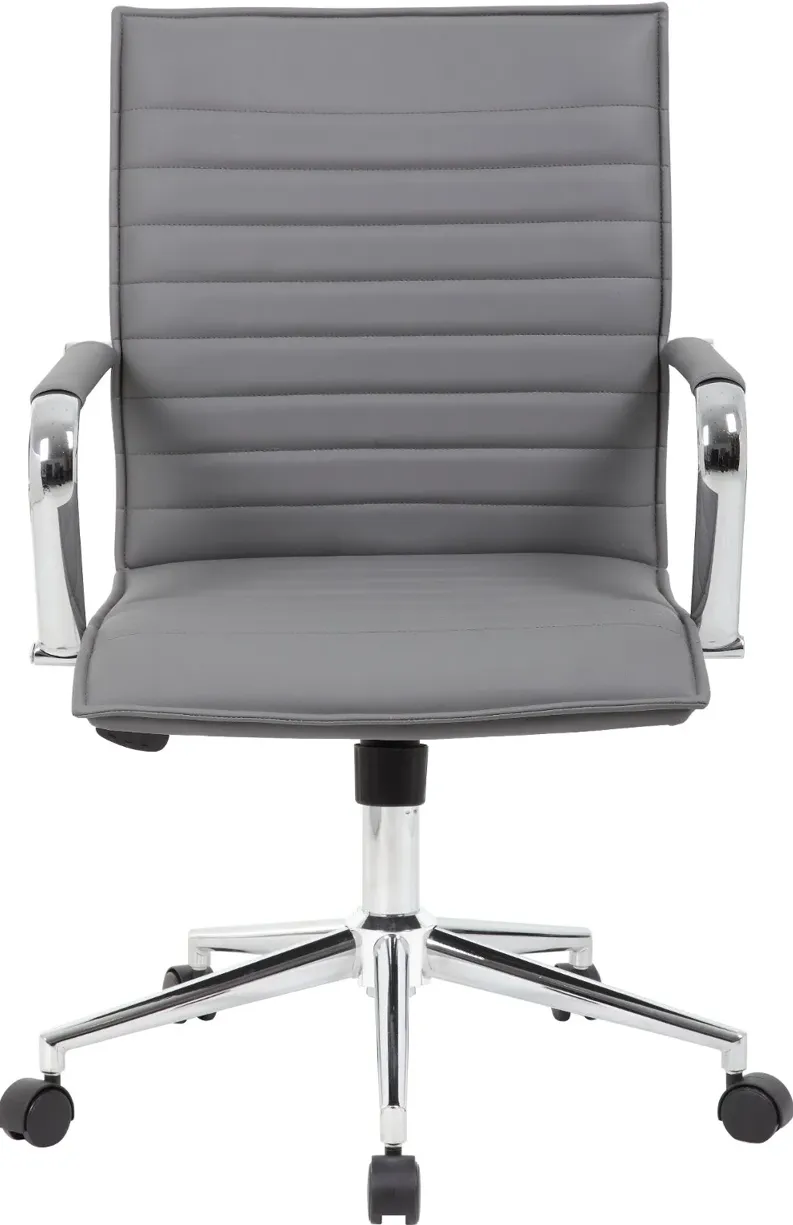 Boss Gray Vinyl Hospitality Office Chair