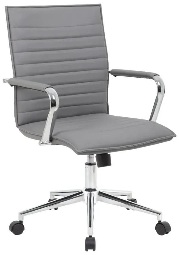 Boss Gray Vinyl Hospitality Office Chair