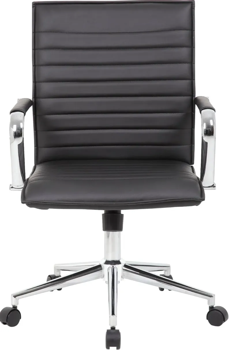 Boss Black Vinyl Hospitality Office Chair