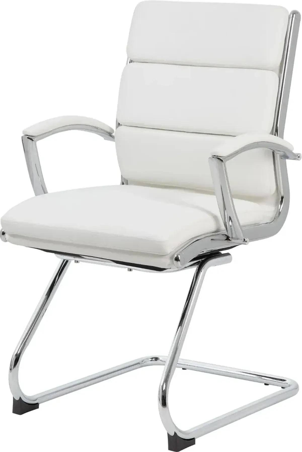 Boss White And Chrome Executive Guest Chair