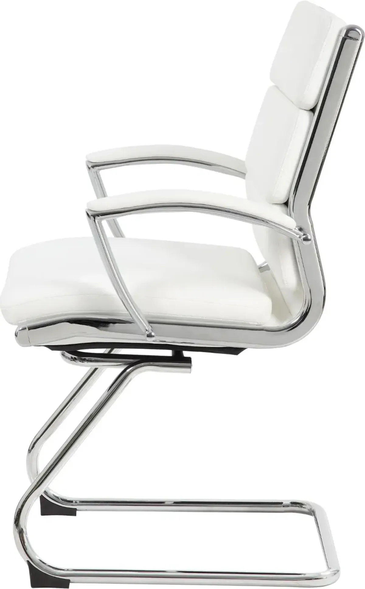 Boss White And Chrome Executive Guest Chair