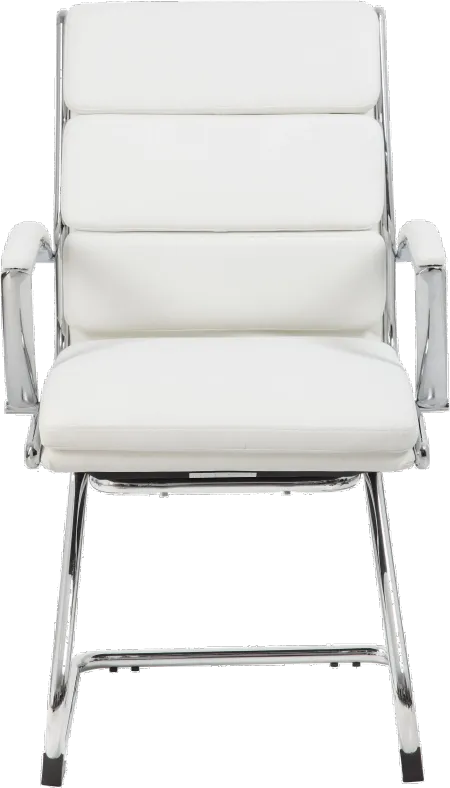 Boss White And Chrome Executive Guest Chair