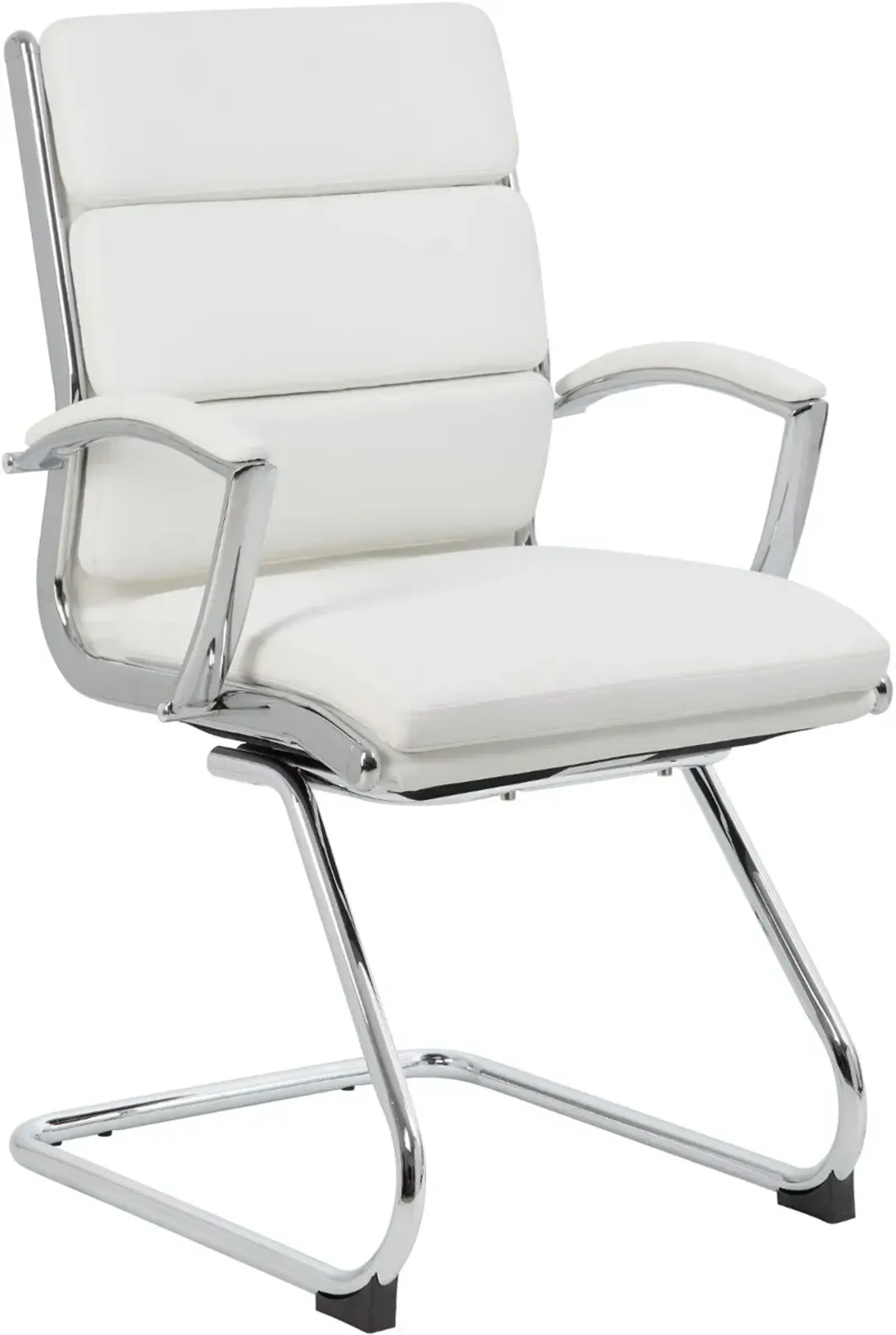 Boss White And Chrome Executive Guest Chair