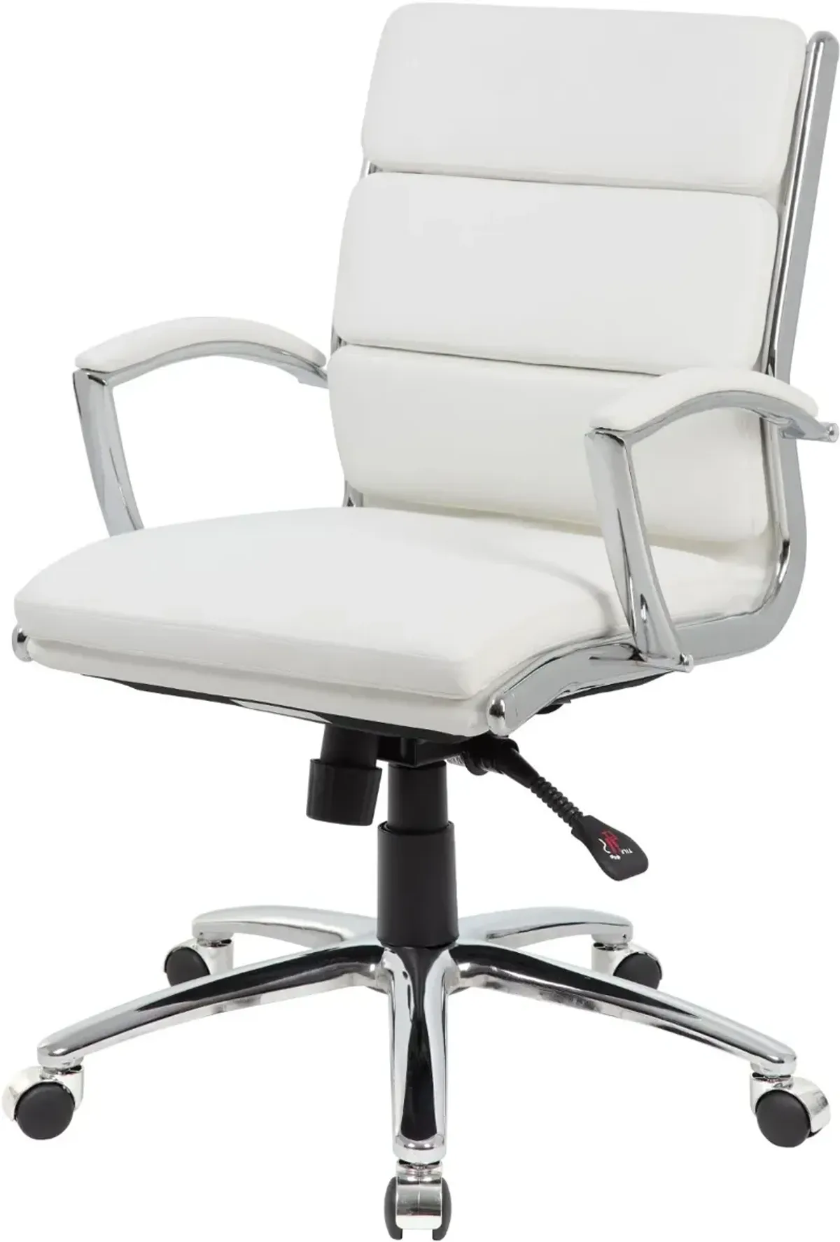 Boss White And Chrome Office Chair