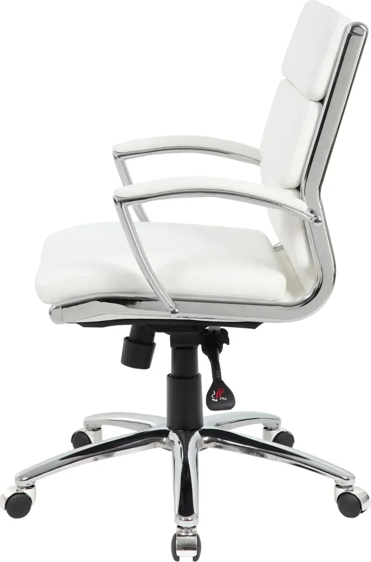 Boss White And Chrome Office Chair