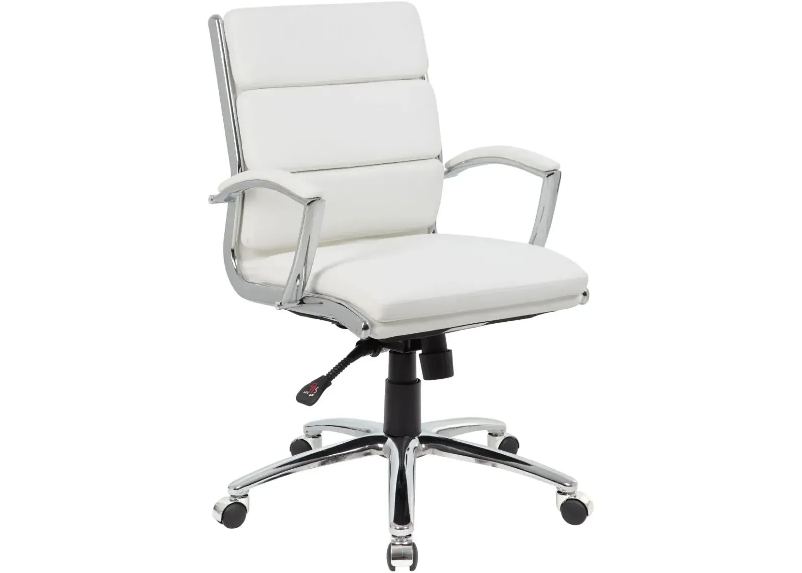 Boss White And Chrome Office Chair