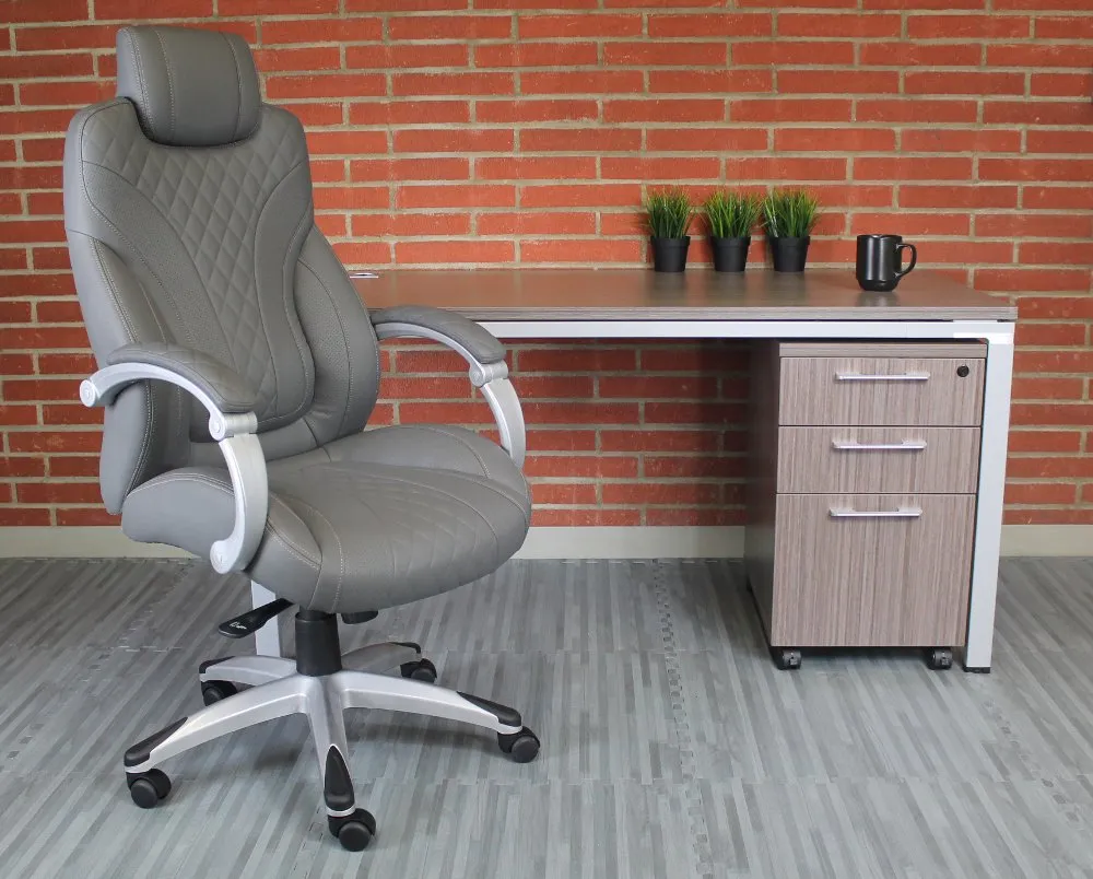 Boss Grey Executive Office Chair With Head Rest