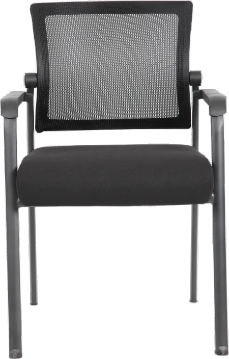 Boss Black Mesh 4-Leg Guest Chair