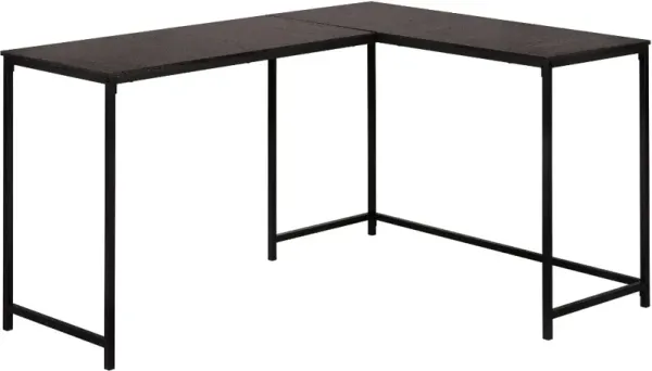 Espresso and Black L-shaped Desk - I7391