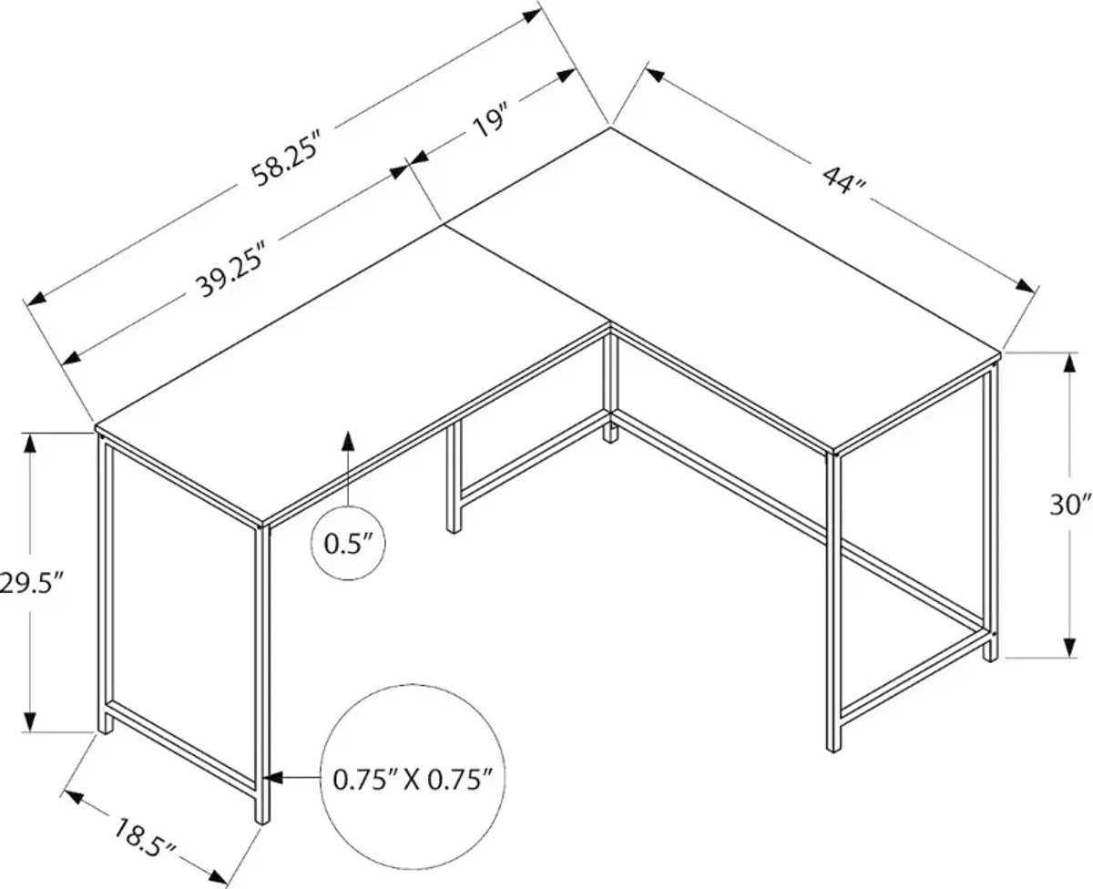 Lindzee Reclaimed Wood and Black L-shaped Desk