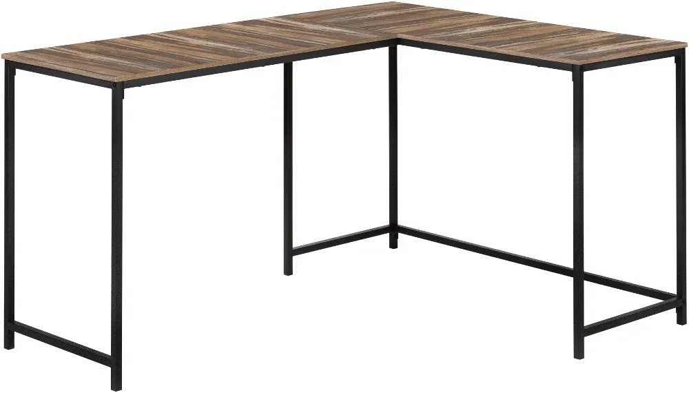 Lindzee Reclaimed Wood and Black L-shaped Desk