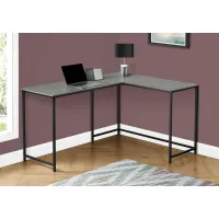 Lindzee Stone Top and Black L-Shaped Desk