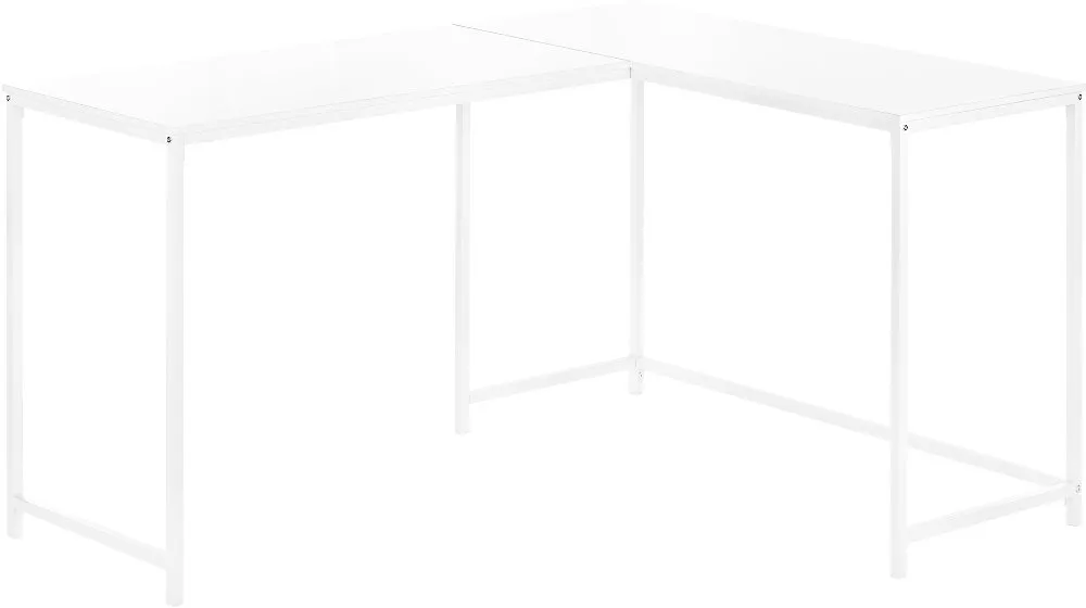 Minimal White L-Shaped Desk