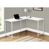 Minimal White L-Shaped Desk