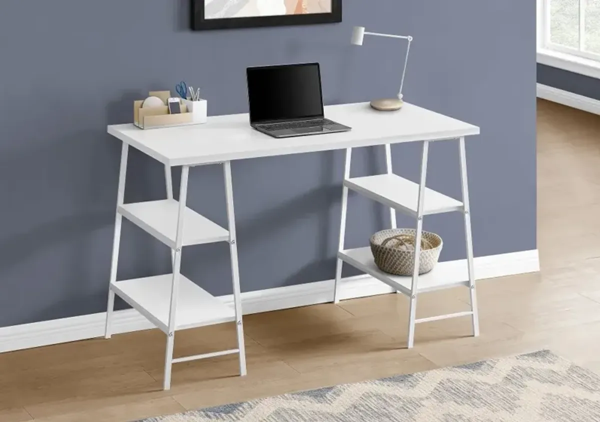 Industrial White Computer Desk