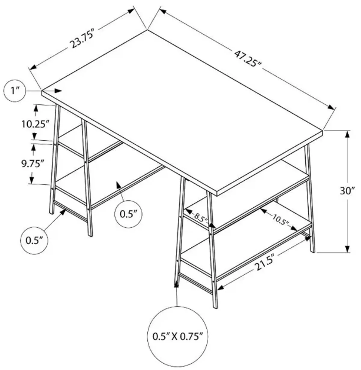 Industrial Brown and Black Computer Desk