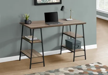 Industrial Taupe and Black Computer Desk