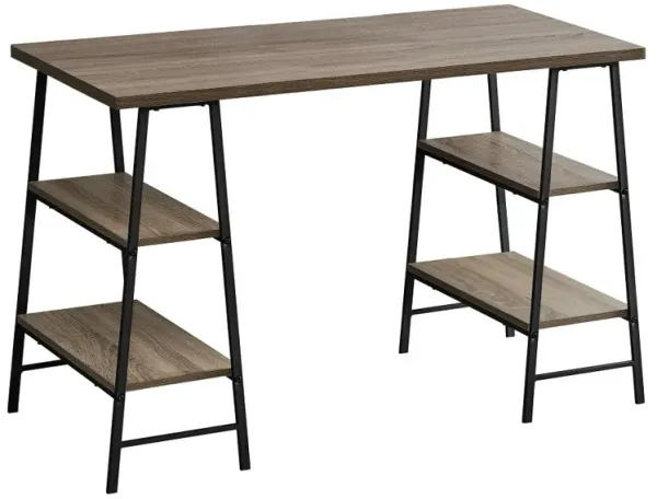 Industrial Brown and Black Computer Desk
