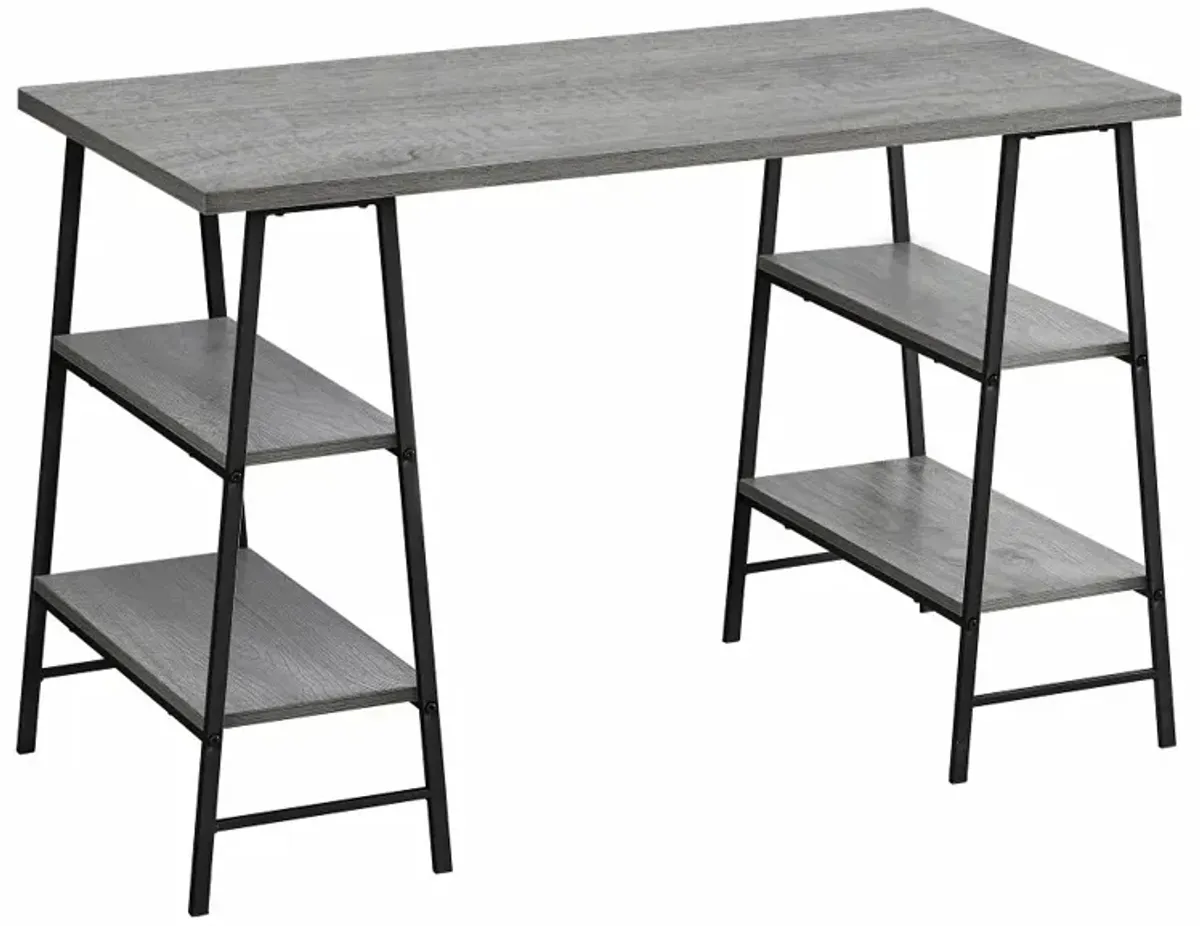 Industrial Gray and Black Computer Desk