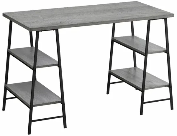 Industrial Gray and Black Computer Desk