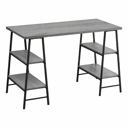 Industrial Gray and Black Computer Desk