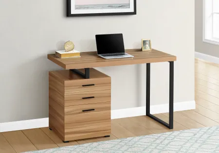 Reclaimed Wood and Black Computer Desk