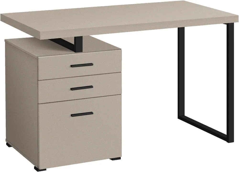 Taupe and Black Computer Desk