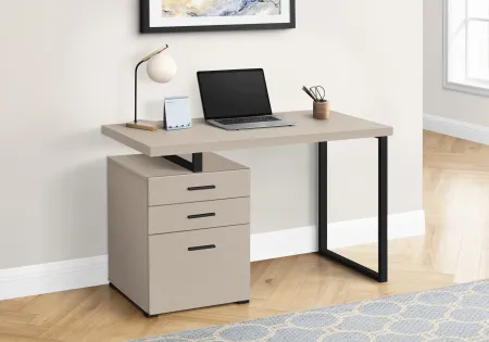 Taupe and Black Computer Desk