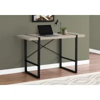 Taupe and Black Thick Panel Computer Desk