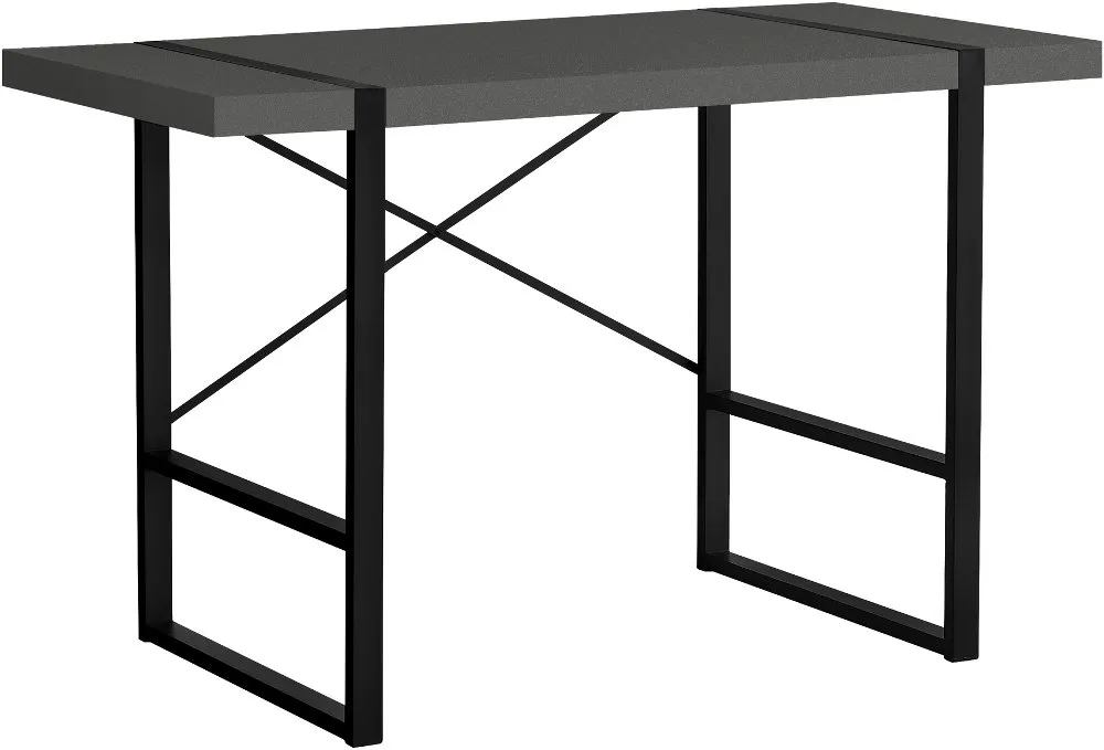 Gray and Black Thick Panel Computer Desk