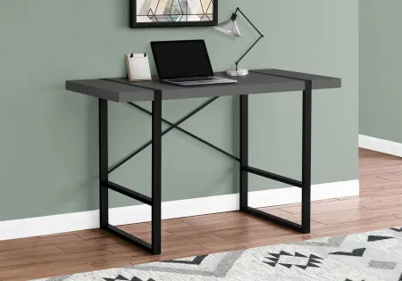 Gray and Black Thick Panel Computer Desk