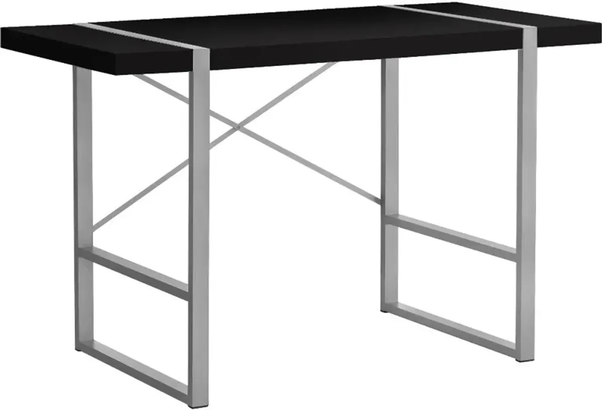 Black and Silver Computer Desk