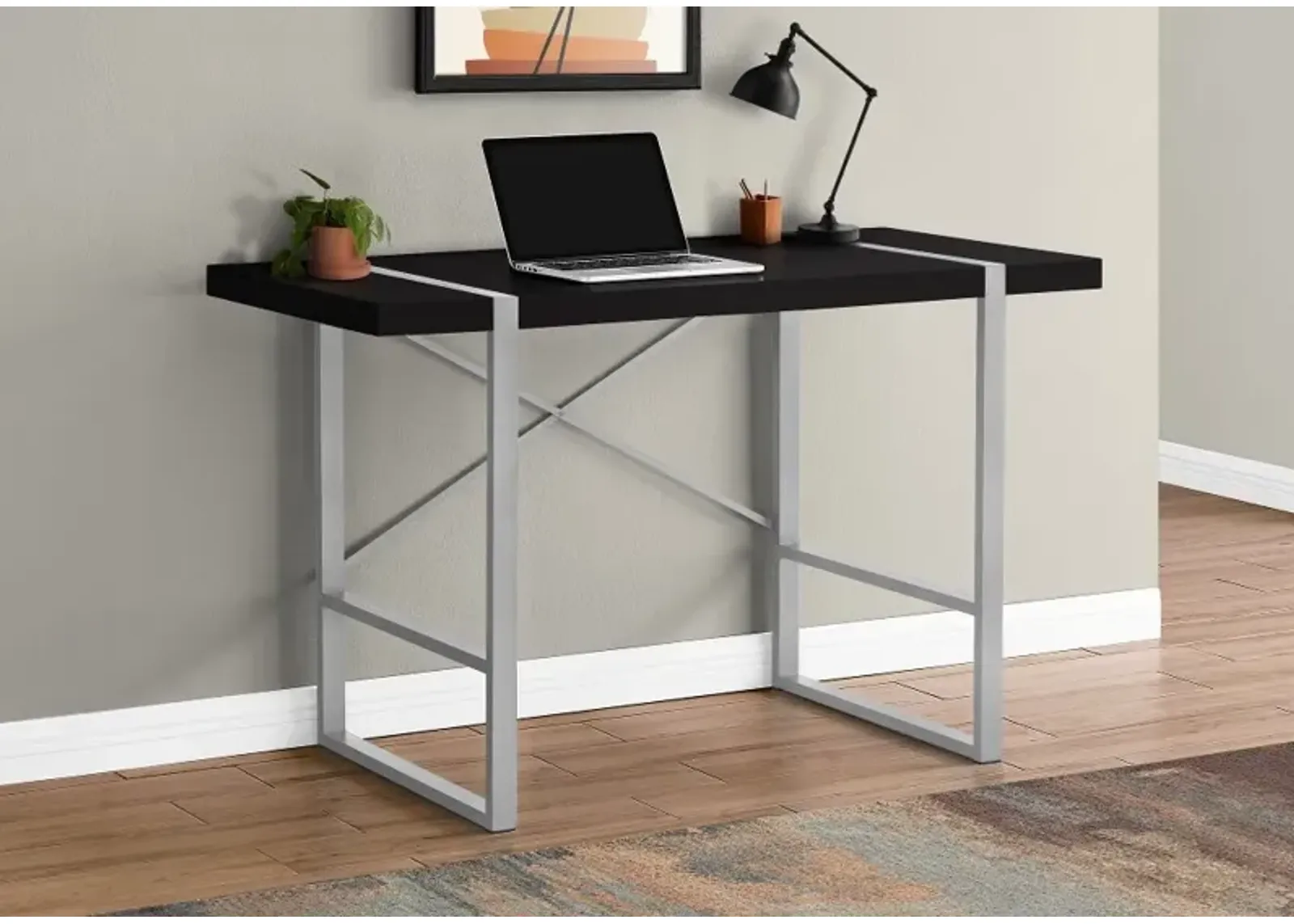 Black and Silver Computer Desk