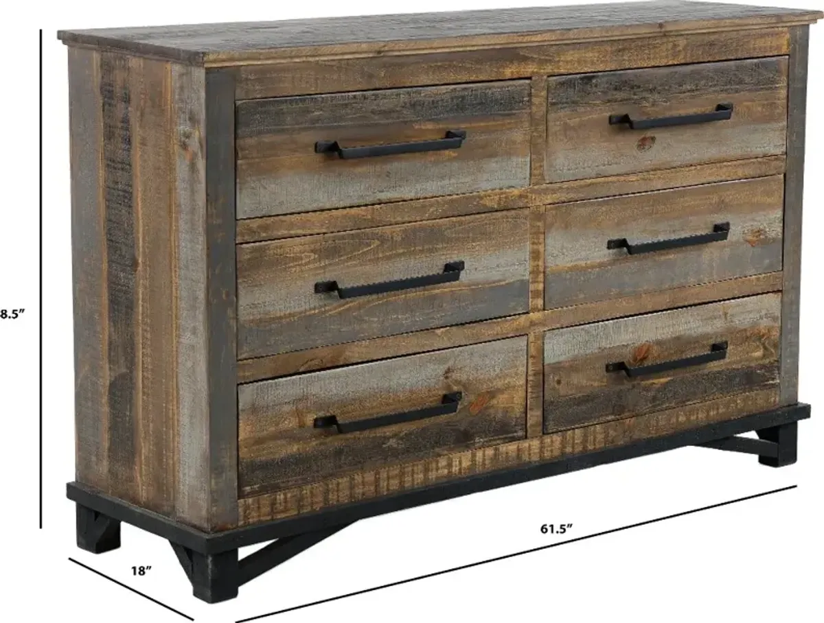 Loft Rustic Pine Dresser