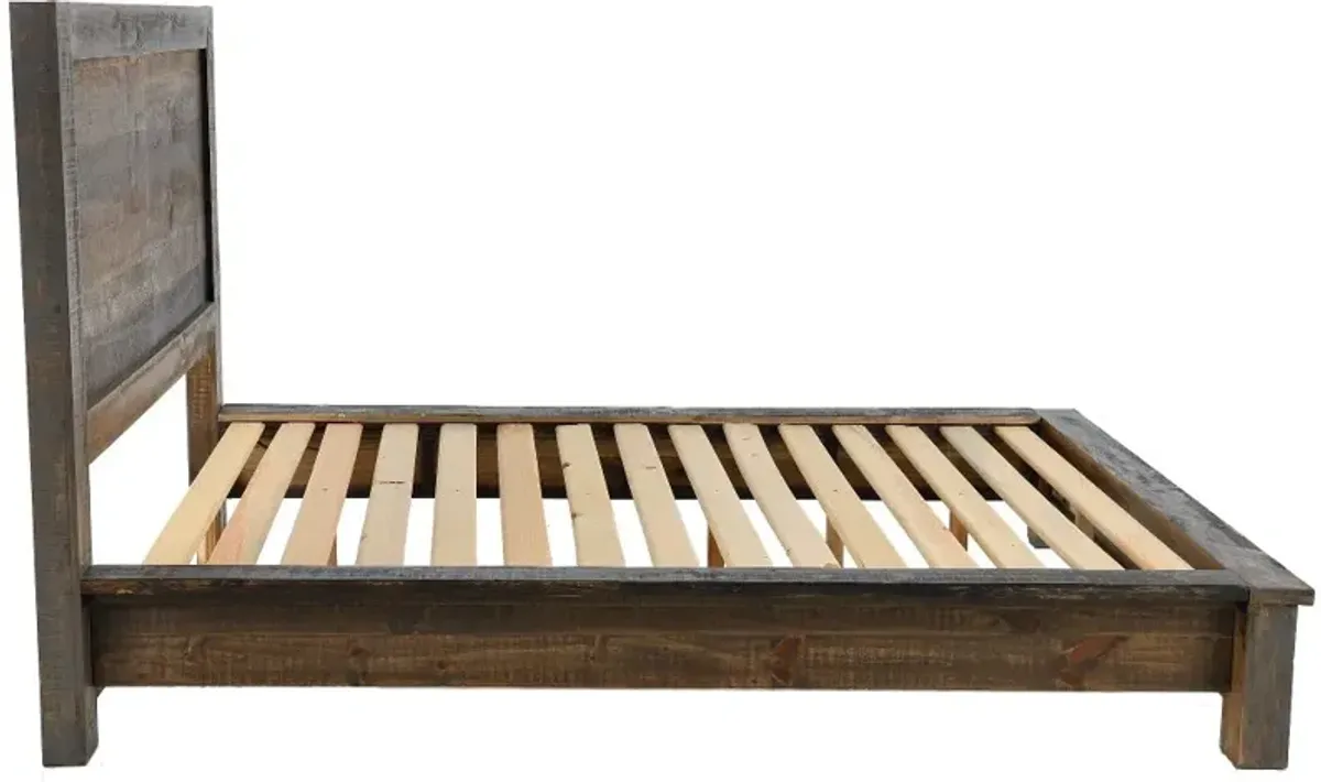 Loft Rustic Pine Queen Platform Bed