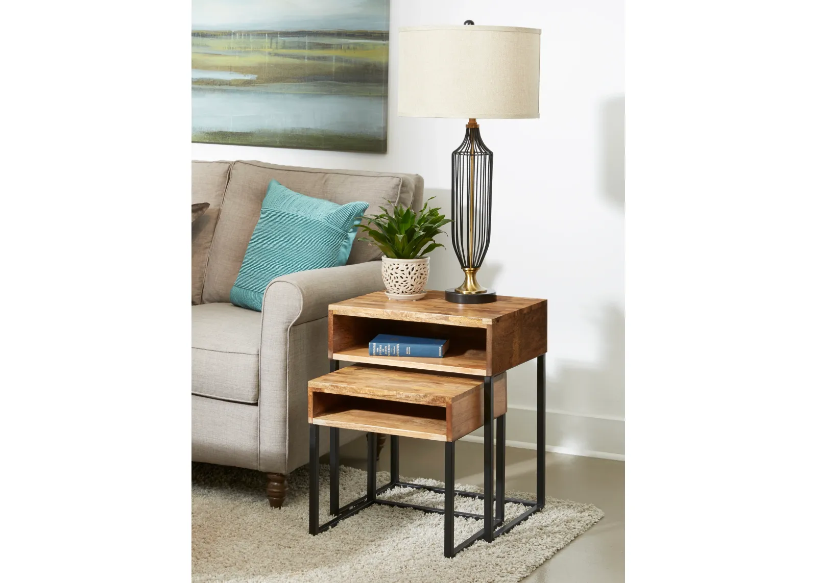 Barker Natural Wood Nesting Tables