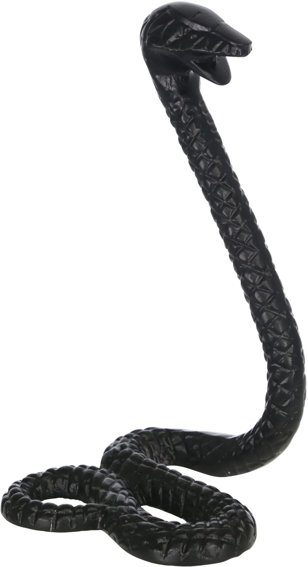 10 Inch Black Metal Snake Sculpture