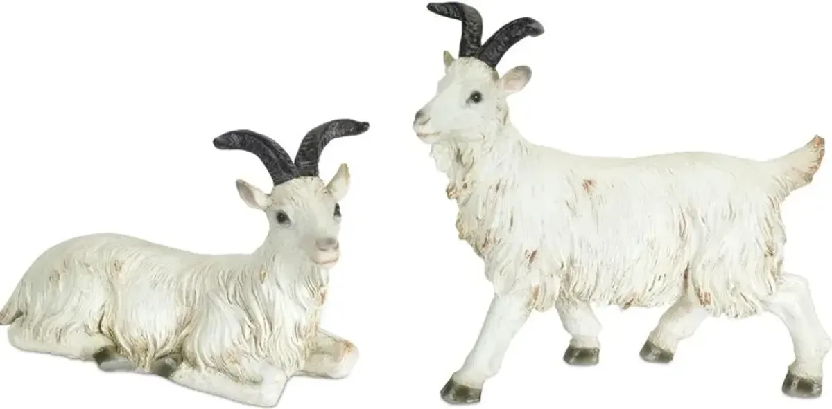 Assorted Resin Off White Sitting or Standing Goat Figurine