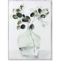 Eucalyptus in Vase Painting on Plaque