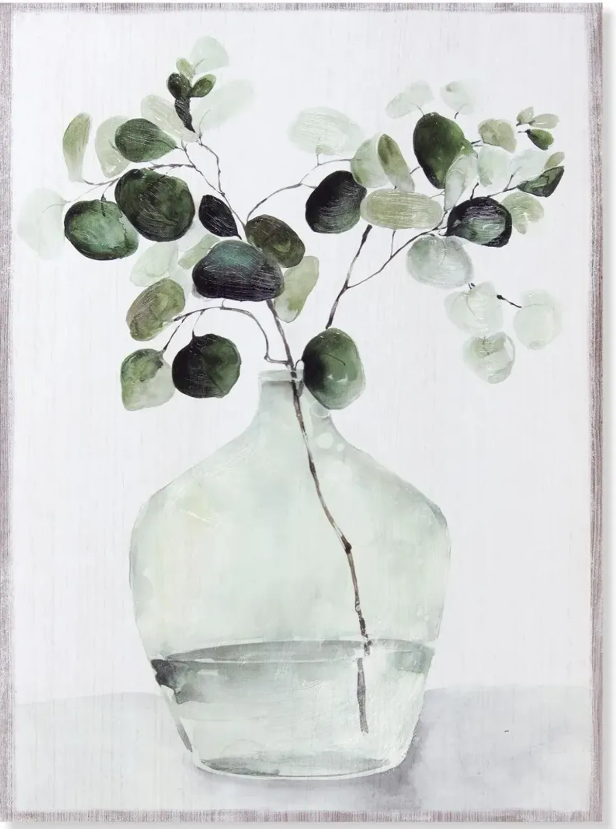 Eucalyptus in Vase Painting on Plaque