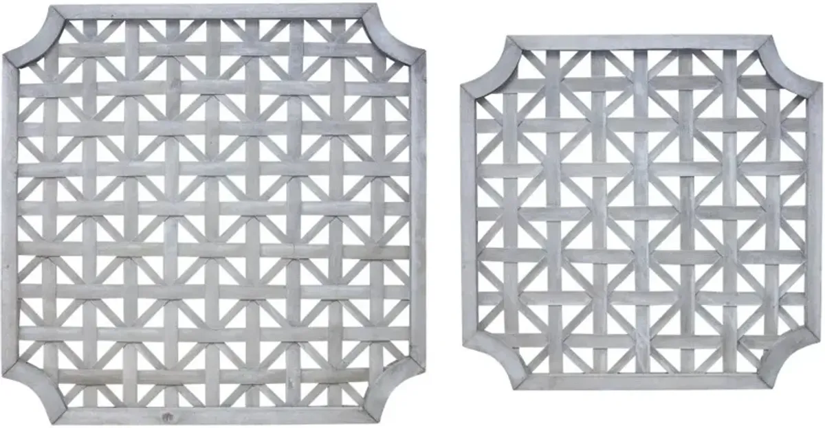 23 Inch Gray Woven Wood Wall Hanging - Starburst