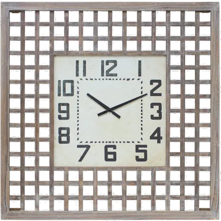 Wood 29 Inch Square Wall Clock