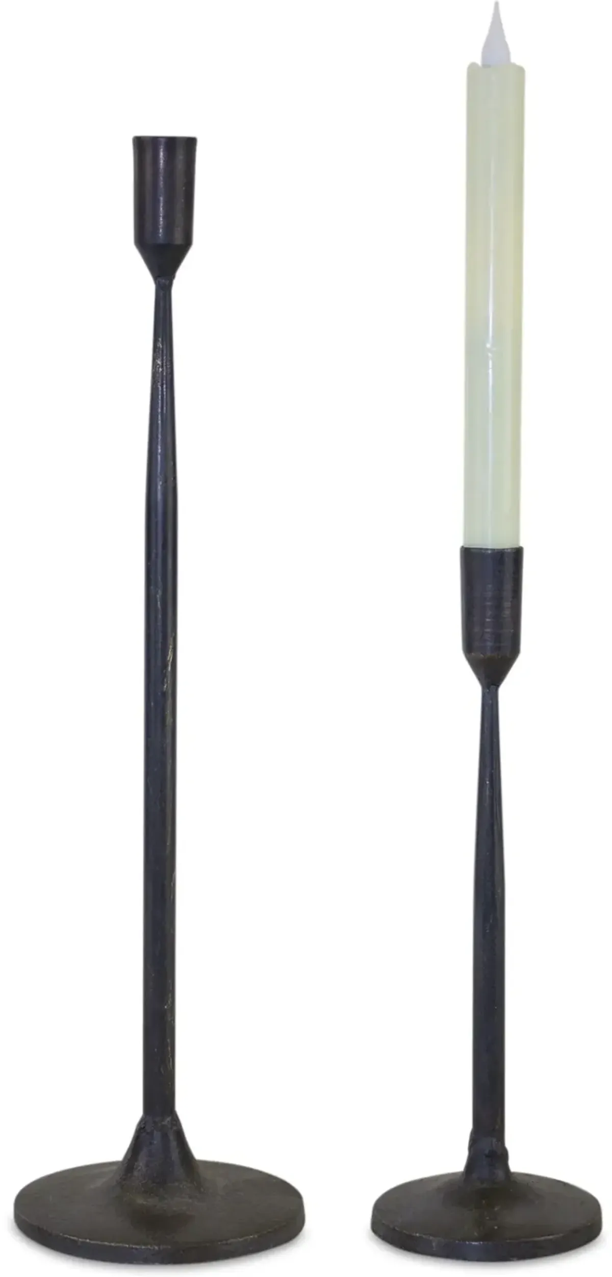 10" Black Metal Candle Holder - Chalice