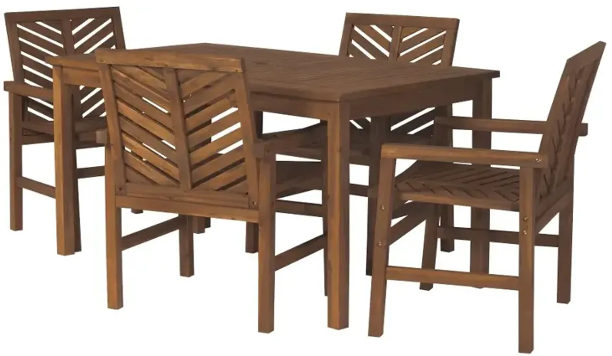 Vincent 5 Piece Brown Patio Dining Set