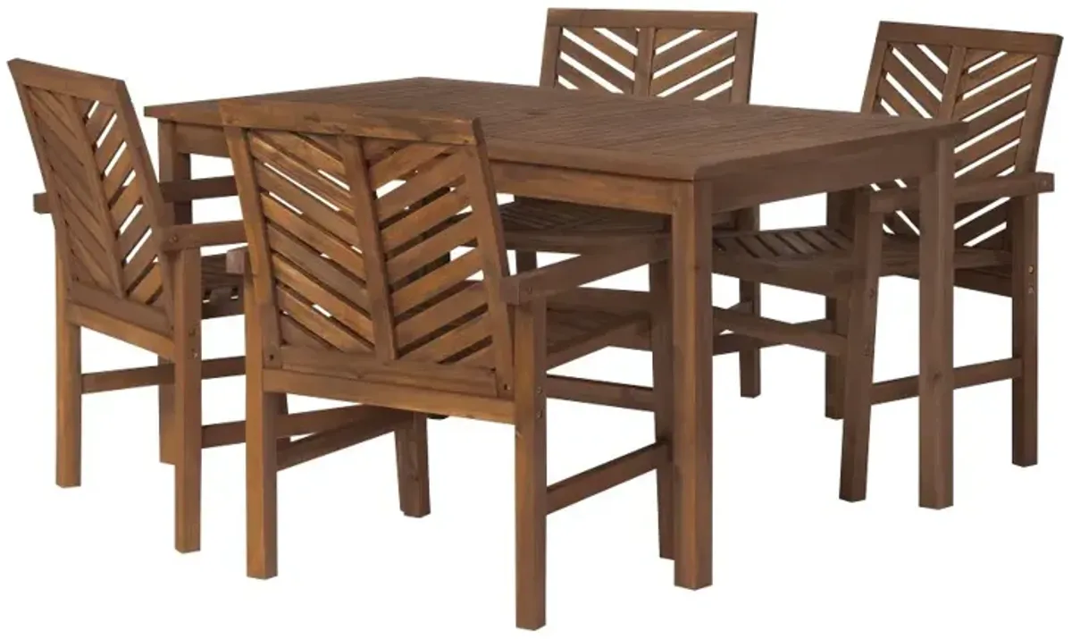 Vincent 5 Piece Brown Patio Dining Set