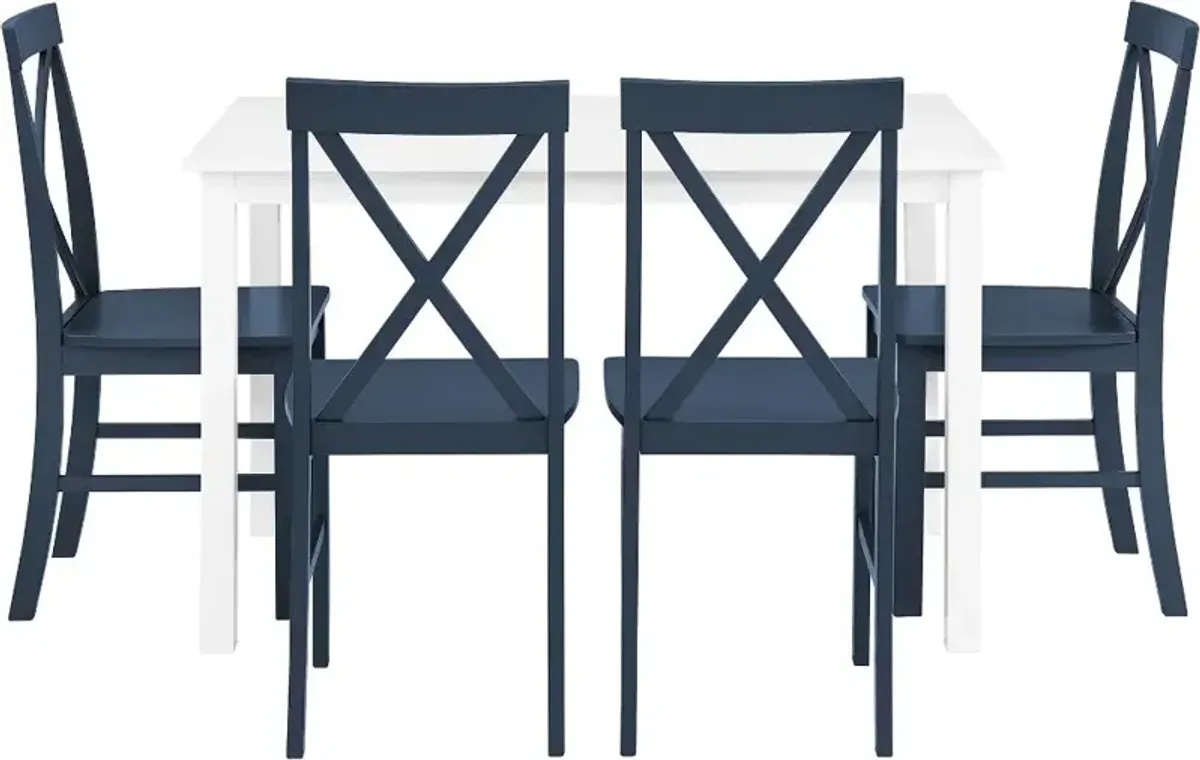 McHale White and Navy 5 Piece Dining Room Set - Walker Edison