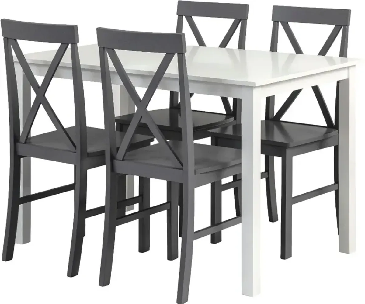 McHale White and Gray 5 Piece Dining Room Set - Walker Edison