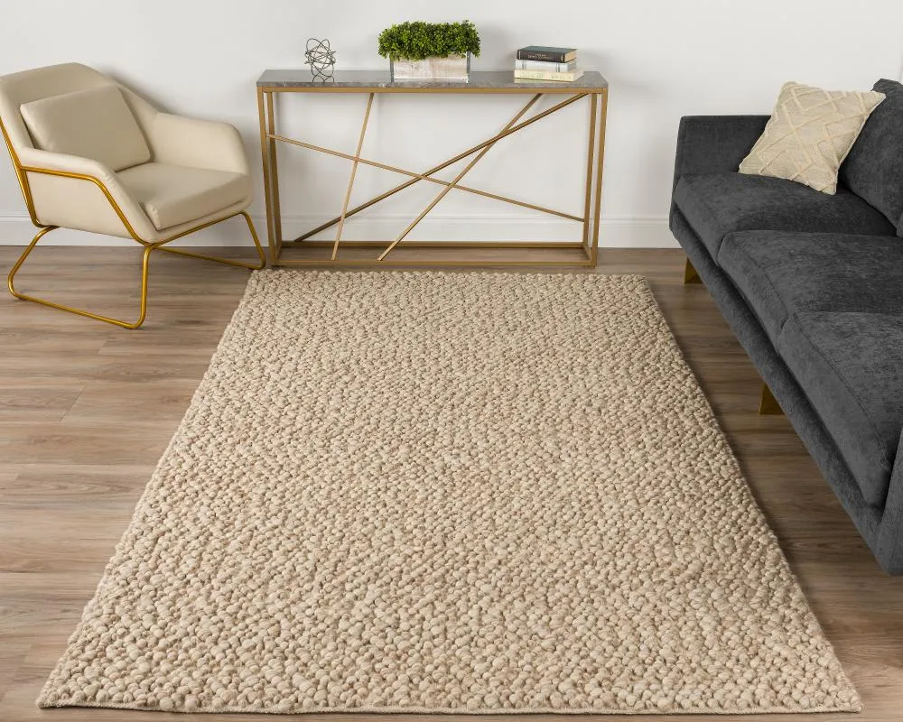 Gorbea 5 x 8 Latte Wool Area Rug