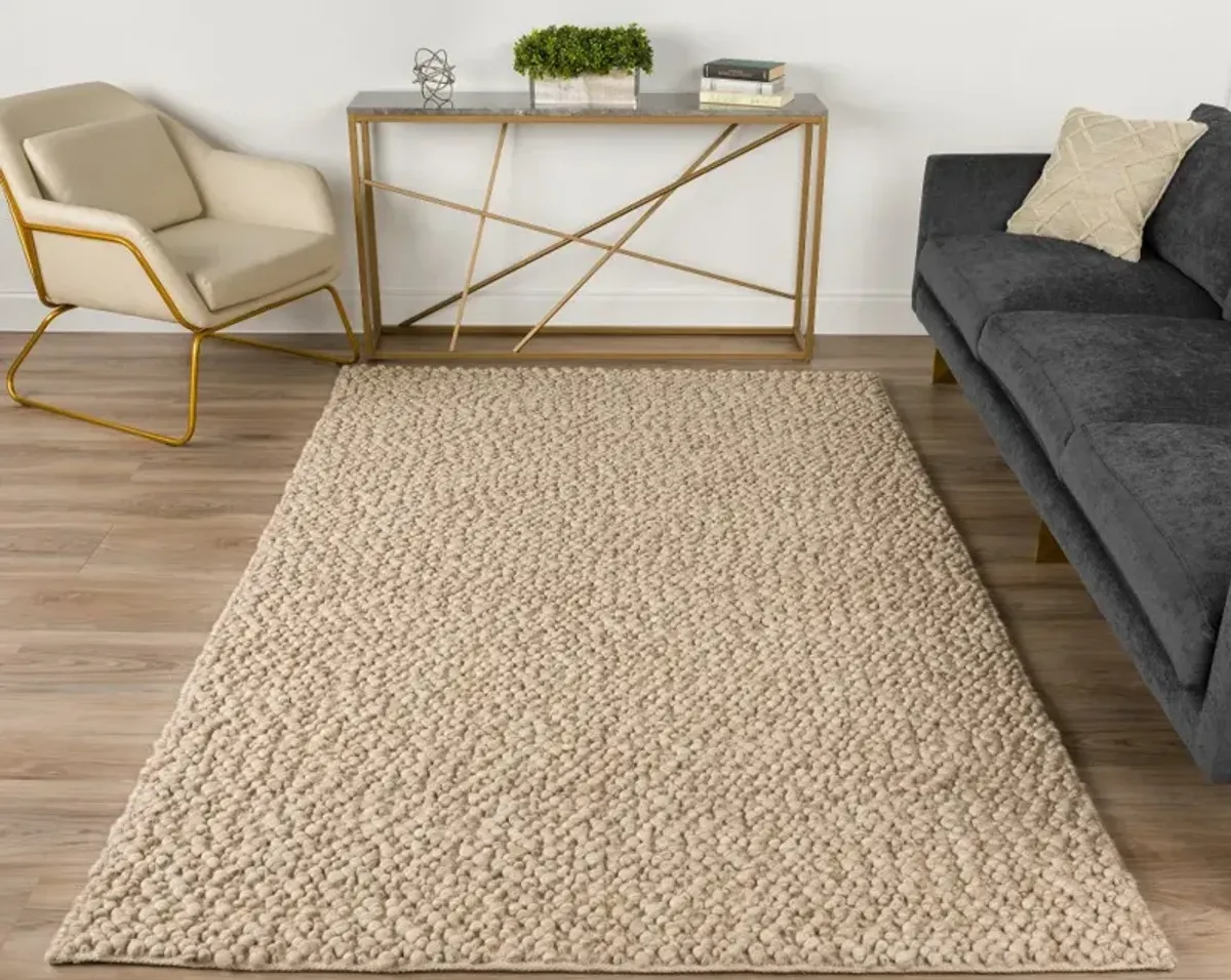 Gorbea 8 x 10 Latte Wool Area Rug